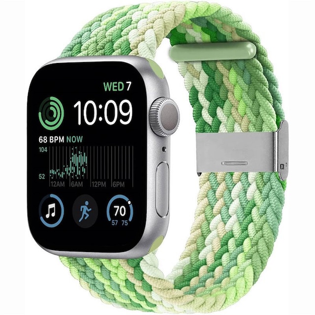Flettet Elastik Armbånd Apple Watch SE 2022 44mm - Gradientgreen