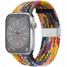 Flettet Elastik Armbånd Apple Watch 8 (45mm) - rainbow