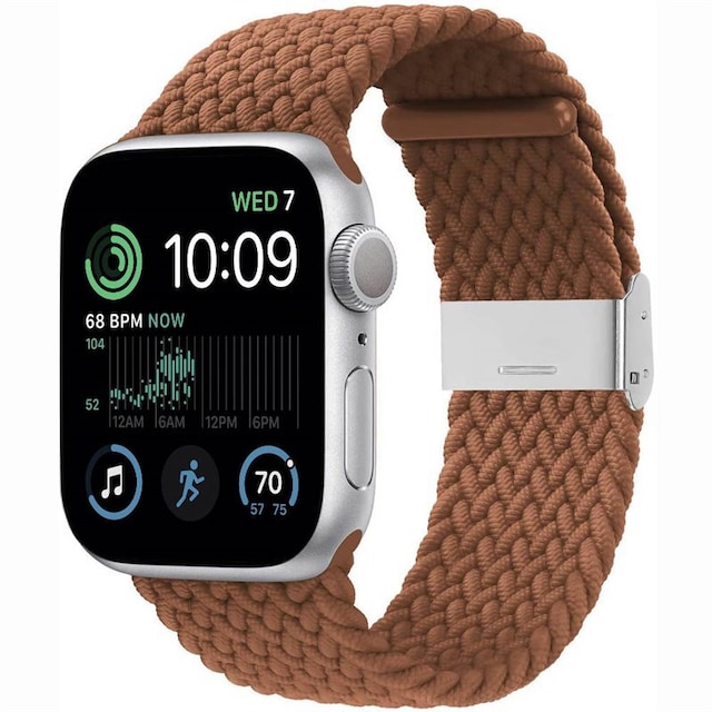 Flettet Elastik Armbånd Apple Watch SE 2022 40mm - Brun