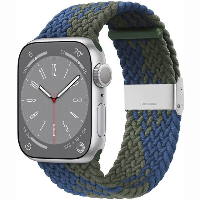 Flettet Elastik Armbånd Apple Watch 8 (41mm) - blågrøn
