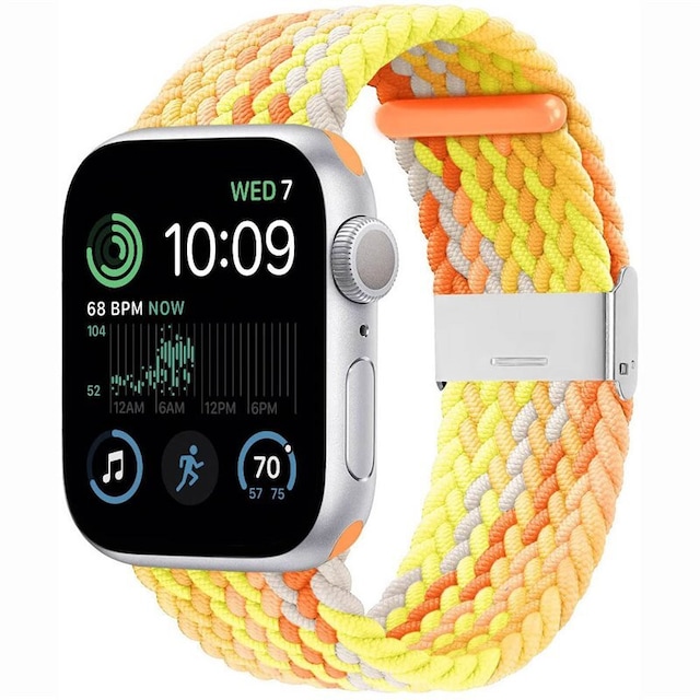 Flettet Elastik Armbånd Apple Watch SE 2022 44mm - Gradientorange