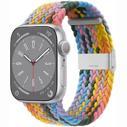 Flettet Elastik Armbånd Apple Watch 8 (45mm) - light rainbow