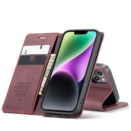 CaseMe Smart Magnet FlipCase Apple iPhone 14 Plus - Vinrød