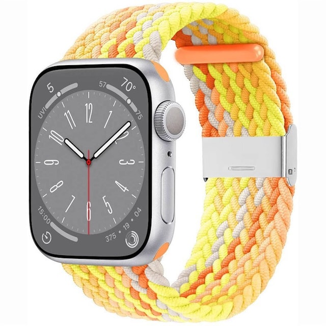 Flettet Elastik Armbånd Apple Watch 8 (45mm) - Gradientorange