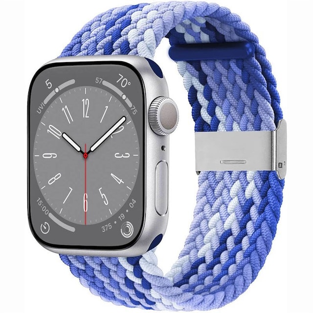 Flettet Elastik Armbånd Apple Watch 8 (45mm) - Gradientblue