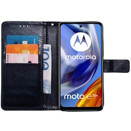 Wallet cover 3-kort Motorola Moto E32s - Mørkeblå