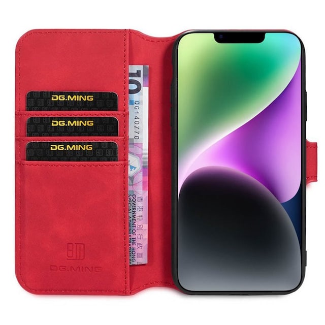 DG-Ming Wallet cover 3-kort Apple iPhone 14 Plus - Rød