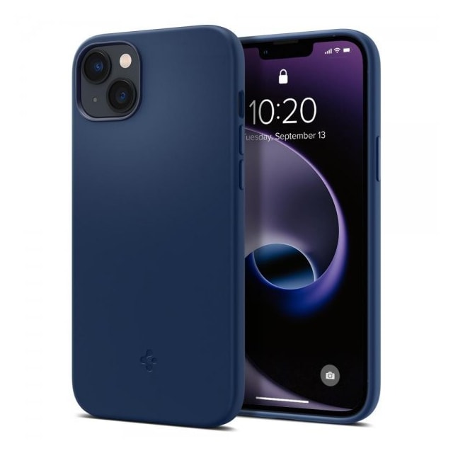 Spigen iPhone 14 Cover Silicone Fit MagFit Navy Blue