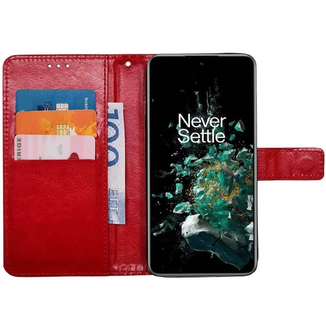 Wallet cover 3-kort OnePlus 10T 5G - Rød
