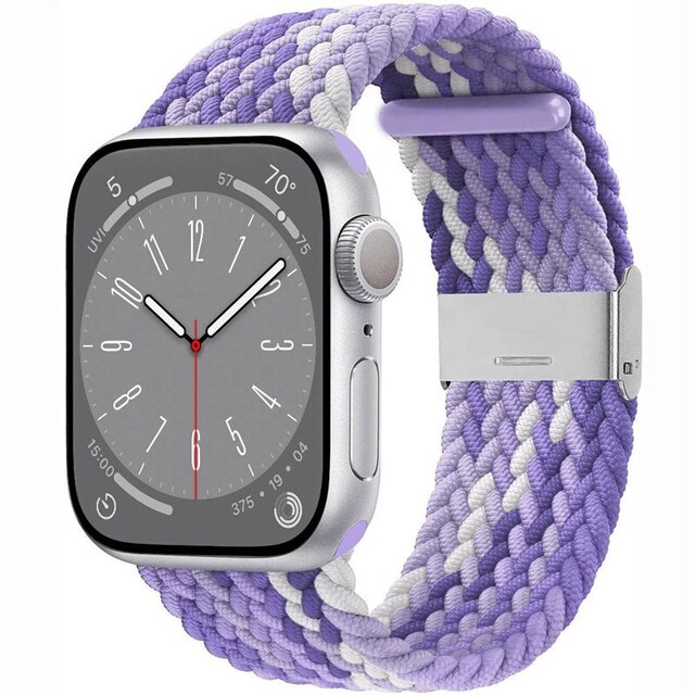 Flettet Elastik Armbånd Apple Watch 8 (45mm) - gradientpurple