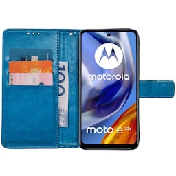 Wallet cover 3-kort Motorola Moto E32s - Lyseblå