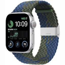 Flettet Elastik Armbånd Apple Watch SE 2022 40mm - blågrøn