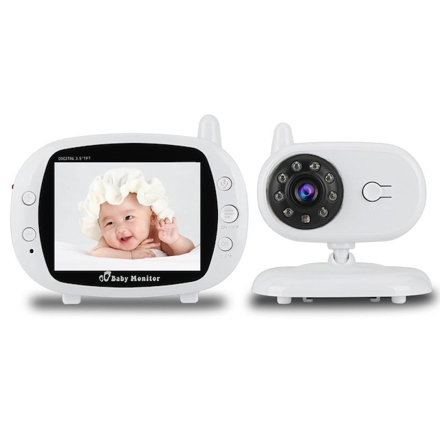 2.4G Digital trådløs 3,5 tommer farve LCD babymonitor 5m Night Vision SP850