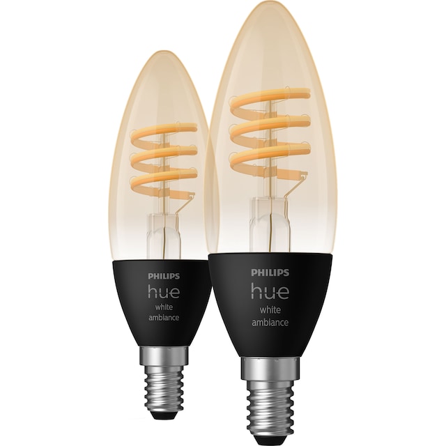 Philips Hue WA 4,6W Filament pære E14 (2-pak)