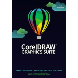 CorelDRAW® Graphics Suite 365-Day Subscription - PC Windows,Mac OSX,iO