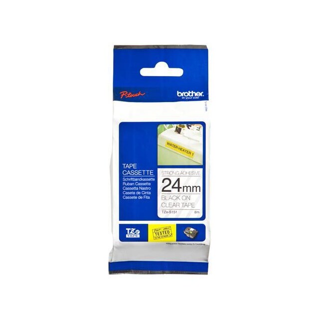 TZeS tape 24mmx8m strong black/clear