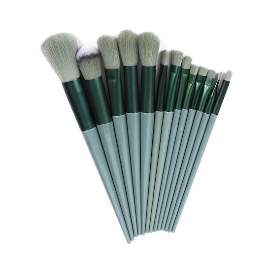 Make-up børster Sæt med 13 dele Grøn | Elgiganten