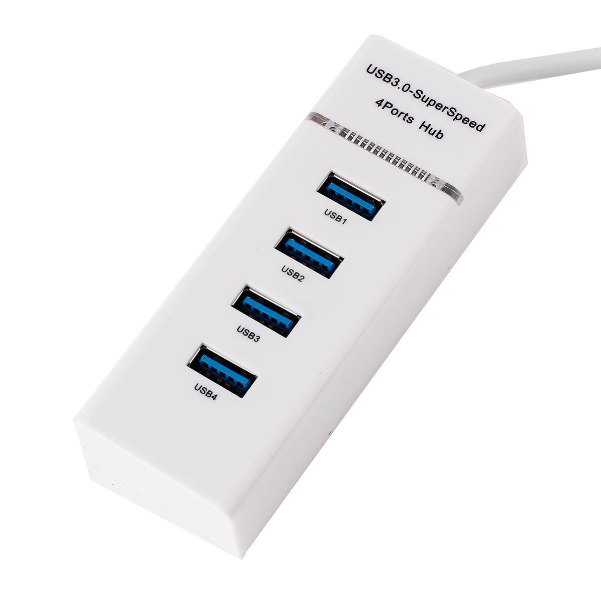4-ports USB 3.0 Hub med forlænget kabel til hvid | Elgiganten