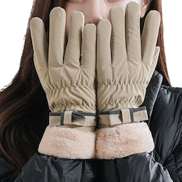 Varme vinterhandsker med touch Kaki S