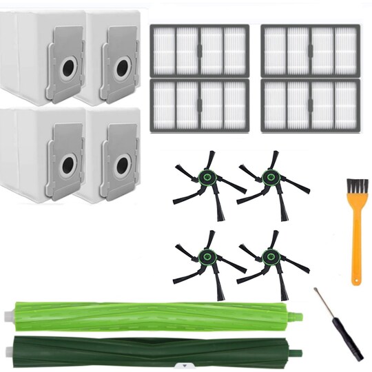 Tilbehør børster filtre støvsugerposer 16 dele MultiColor iRobot Roomba S9  (9150) / S9 Plus (9550) | Elgiganten