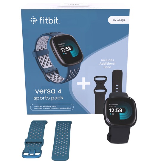 Andesbjergene Auto ideologi Fitbit Versa 4 smartwatch-pakke (sort/safir) | Elgiganten