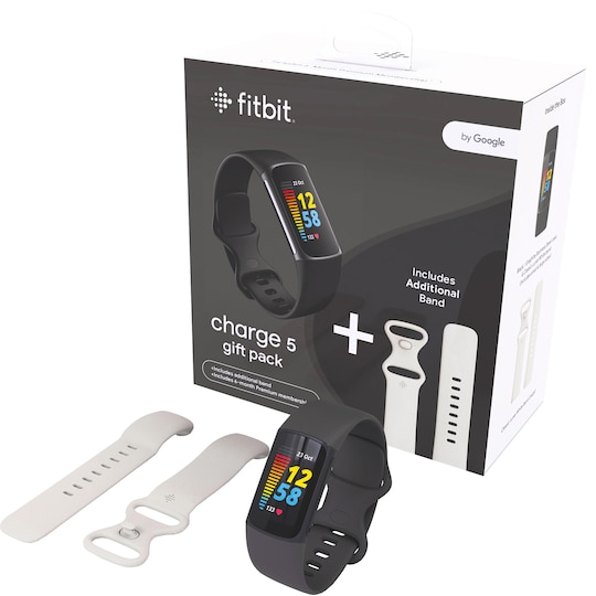 Fitbit Charge 5 aktivitetsmålerpakke (sort/hvidt) | Elgiganten