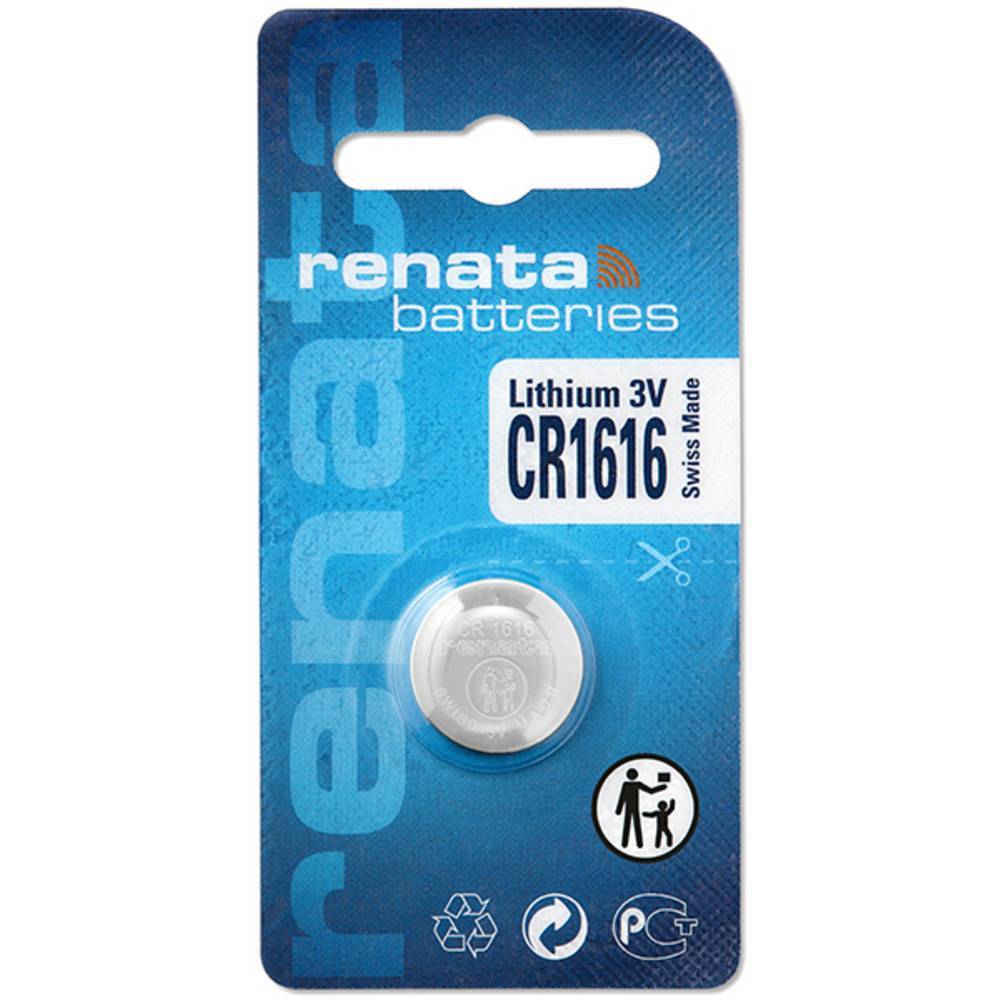 CR 1616 Knapcellebatteri Lithium 3 V 50 mAh Renata CR1616 1 stk | Elgiganten