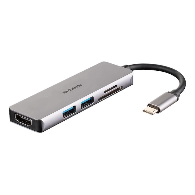 5-i-1 USB-C-hub med HDMI og SD / microSD-kortlæser