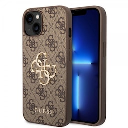 Guess iPhone 14 Plus Cover Big Metal Logo Brun