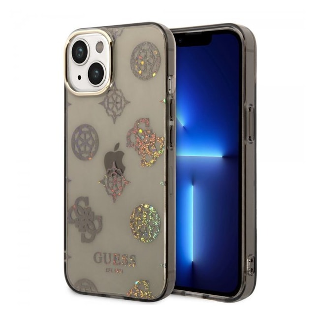 Guess iPhone 14 Cover Peony Glitter Sort