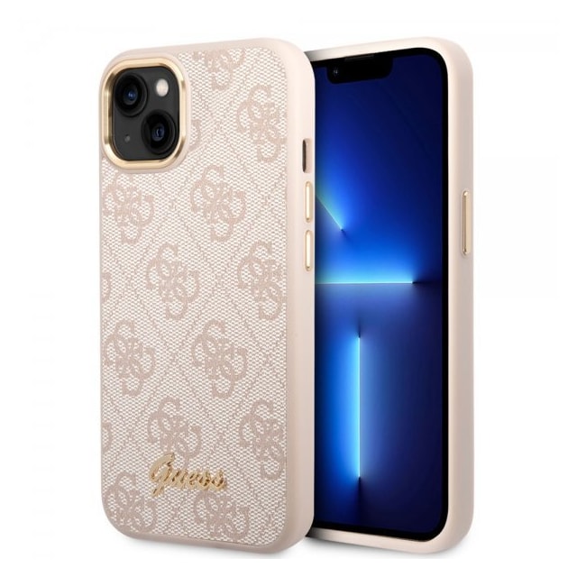 Guess iPhone 14 Plus Cover 4G Logo Lyserød