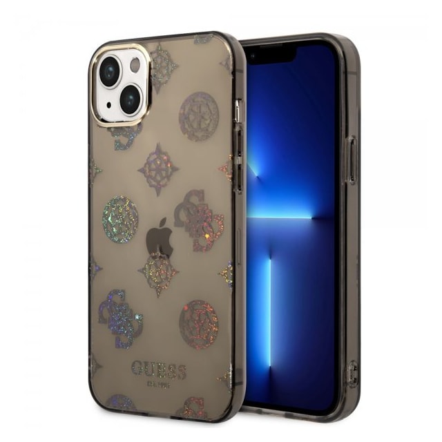 Guess iPhone 14 Plus Cover Peony Glitter Sort