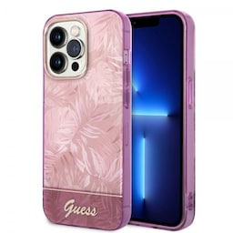 Guess iPhone 14 Pro Cover Jungle Lyserød