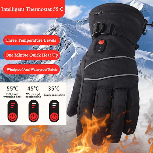 Genopladelige opvarmede handsker Sort L | Elgiganten