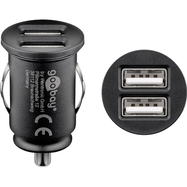 Goobay Dobbelt USB-biloplader (24 W)