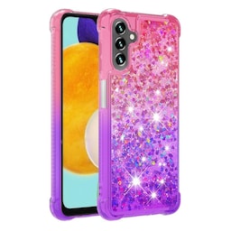 SKALO Samsung A13 5G Kvicksand Glitter Hjerter TPU Cover - Pink-Lilla
