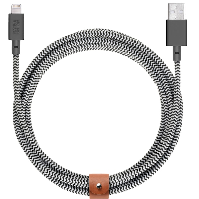 Native Union Belt XL USB-A til Lightning-kabel (zebra)
