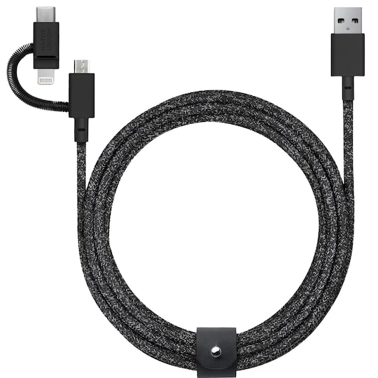 Native Union Belt Uni 3-i-1-kabel (sort) | Elgiganten