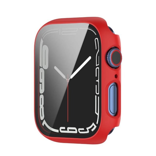 Cover med glasdæksel Apple Watch 8 (41mm) - Rød