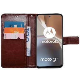 Wallet cover 3-kort Motorola Moto G32 - Brun