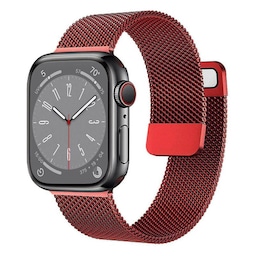 Milanese armbånd Apple Watch 8 (45mm) - Rød