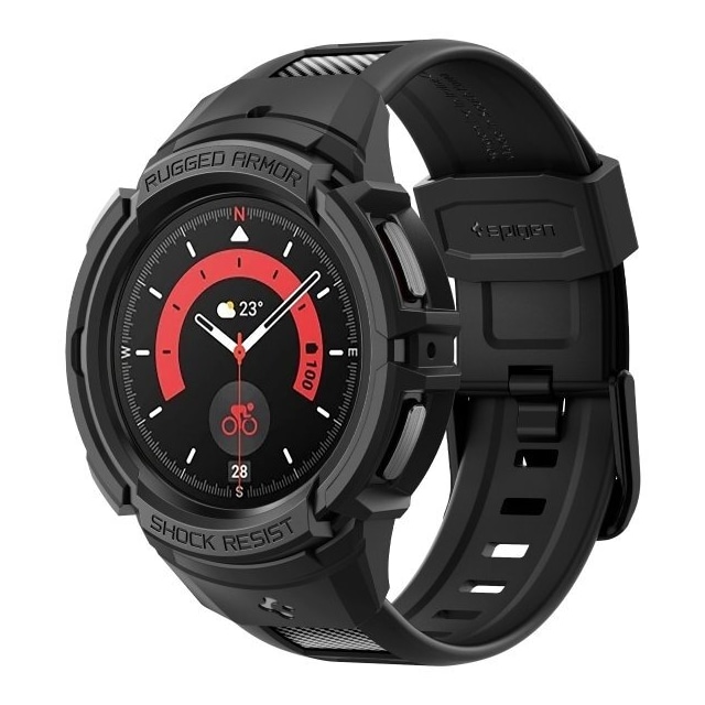 Spigen Samsung Galaxy Watch 5 Pro 45mm Cover Armbånd Rugged Armor Pro Sort