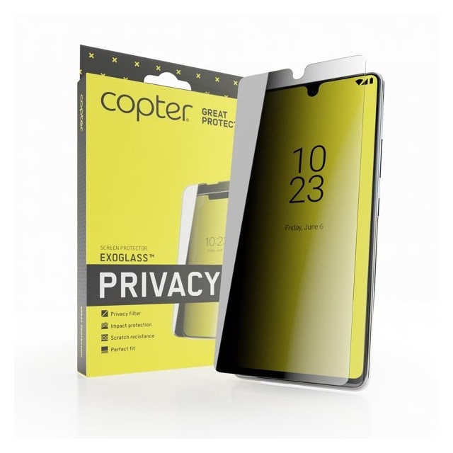 Copter iPhone 14 Skærmbeskytter Exoglass Flat Privacy