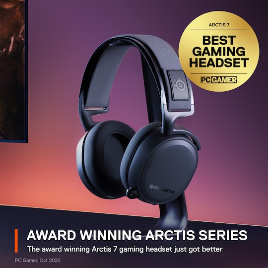 SteelSeries Arctis 7 Plus Wireless gaming headset (sort) | Elgiganten