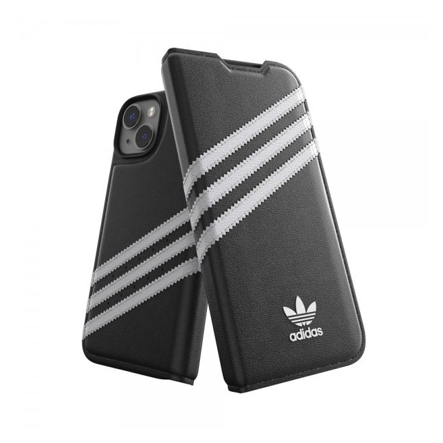 Adidas iPhone 14 Etui 3 Stripes Booklet Case Sort Hvid