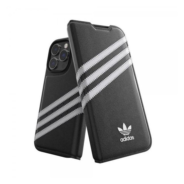 Adidas iPhone 14 Pro Etui 3 Stripes Booklet Case Sort Hvid