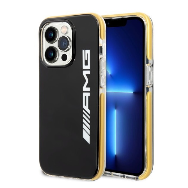 AMG iPhone 14 Pro Cover med Logo Sort Gul