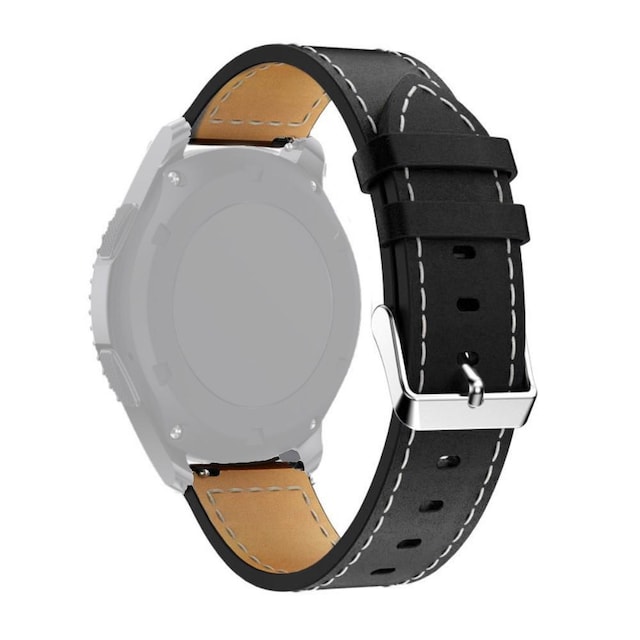SKALO Læder Rem Samsung Watch Active2 44mm - Sort