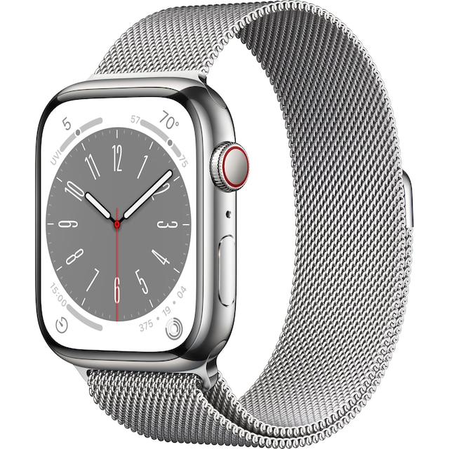 Apple Watch Series 8 45mm Cellular (silver stainless steel/silver milanese loop)