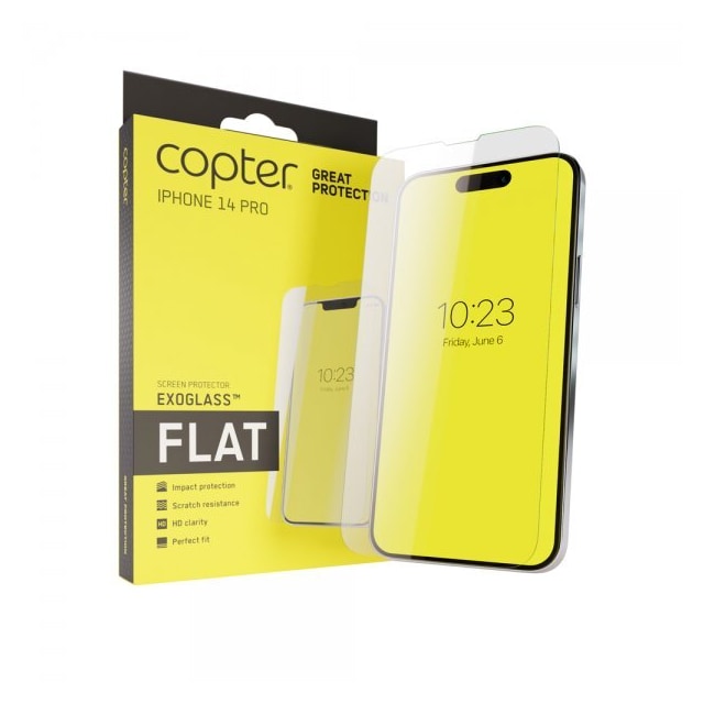 Copter iPhone 14 Pro Skærmbeskytter Exoglass Flat